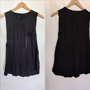 Barre3 Tank Top Muscle Tee Pocket Cotton Modal Blend‎ Black Small S Pilates Yoga